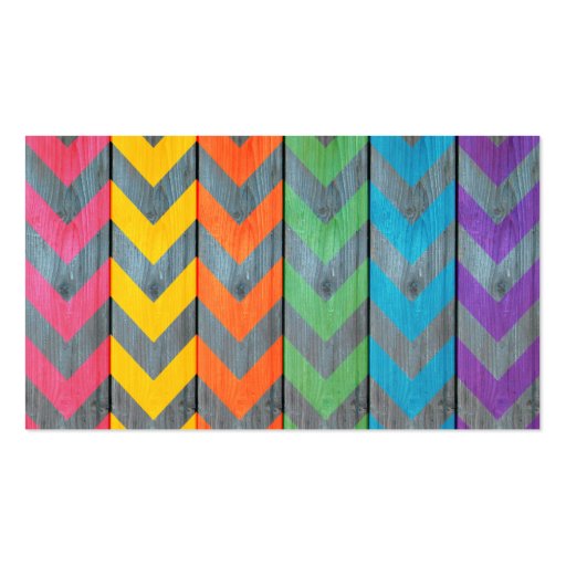 Chevron Pattern On Wood Texture Business Cards (front side)