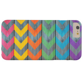 Chevron Pattern On Wood Texture Barely There iPhone 6 Plus Case