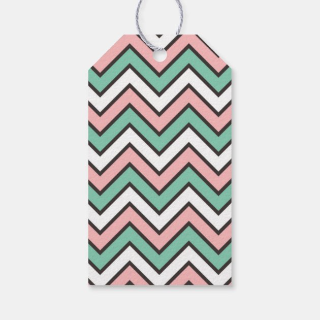 Chevron Pattern Pink and Blue Wedding Gift Tag Pack Of Gift Tags