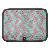 Chevron Pattern, pink & teal glitter photo print Planners