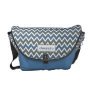 Chevron Pattern Rickshaw Messenger Bag (blue)