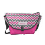 Chevron Pattern Rickshaw Messenger Bag (fuchsia)