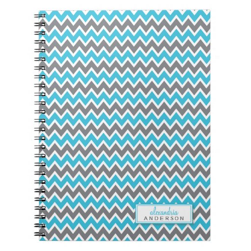 Chevron Pattern Trendy Notebook (aqua)