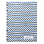 Chevron Pattern Trendy Notebook (periwinkle)