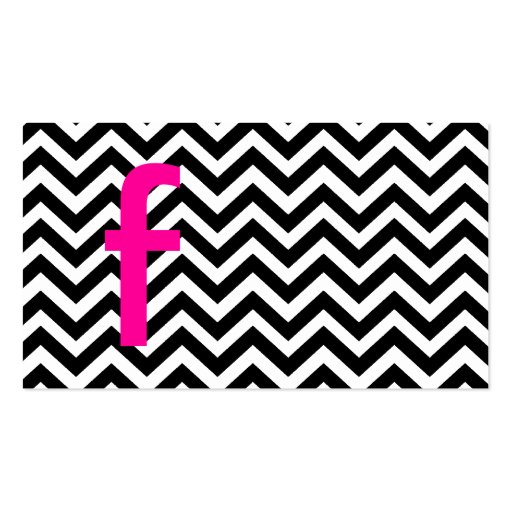 Chevron Pattern with Monogram Business Card