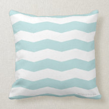 Chevron Pillow in Caribbean/White
