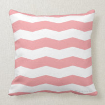 Chevron Pillow in Coral/White