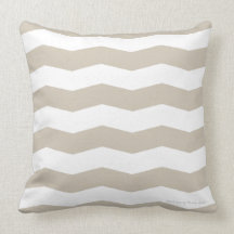 Chevron Pillow in Sand/White