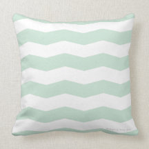 Chevron Pillow in Seaglass/White