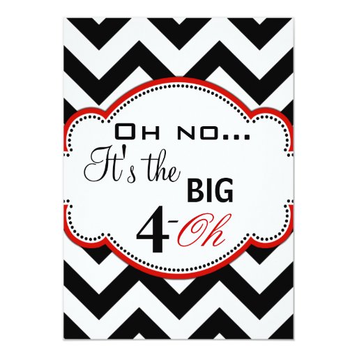 Chevron Print Over the Hill 40th Birthday Invites | Zazzle