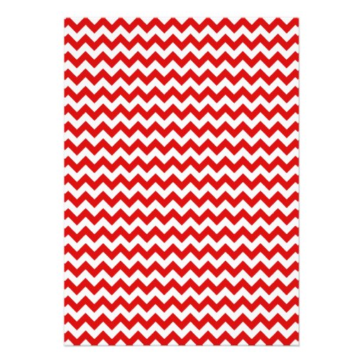 Chevron Red & White Baby Shower Invitations