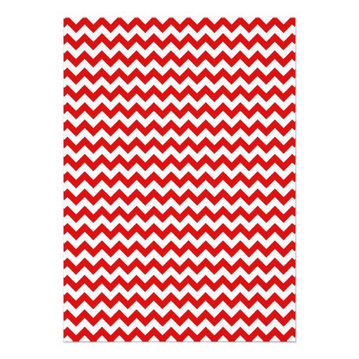 Chevron Red & White Bridal Shower Invitations