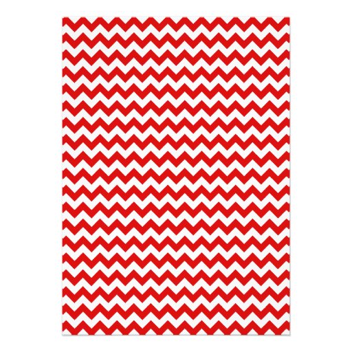 Chevron Red & White Wedding Invitations
