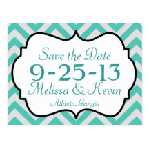 Chevron Save the Date Postcard