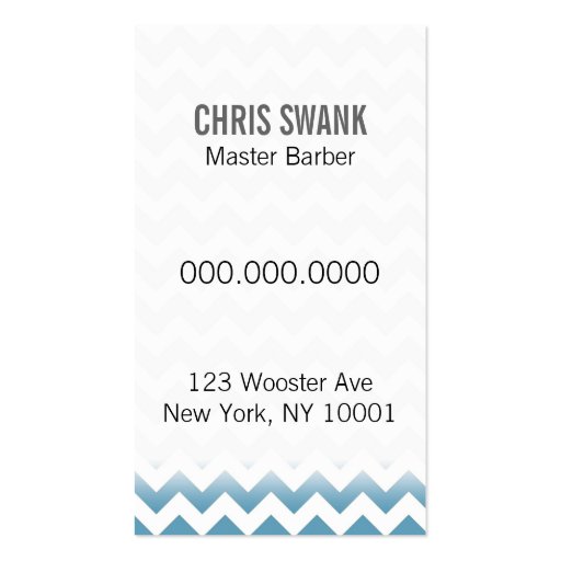 Chevron Shears Barber/Cosmetologist Business Card (back side)