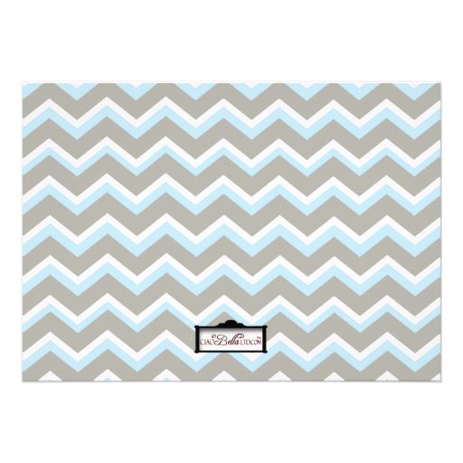 Chevron Sip And See New Baby Boy Photo Template Personalized Announcement