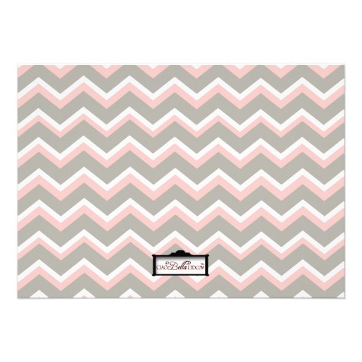 Chevron Sip And See New Baby Girl Photo Template Invites