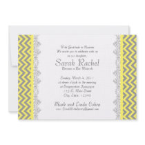 Chevron Stripe - yellow Personalized Invitations