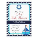 Chevron Stripes and Nautical sailboat baby shower Personalized Invitations