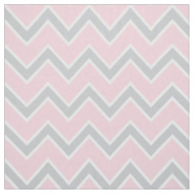 Chevron Stripes Pattern | Pink Gray and White Fabric