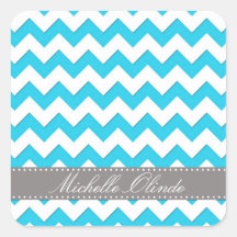 Chevron Stripes Square Stickers