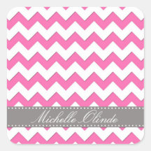 Chevron Stripes Square Stickers