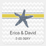 chevron stripes, starfish mod beach wedding design stickers