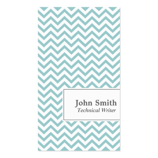 Chevron Stripes Technical Writer Business Card