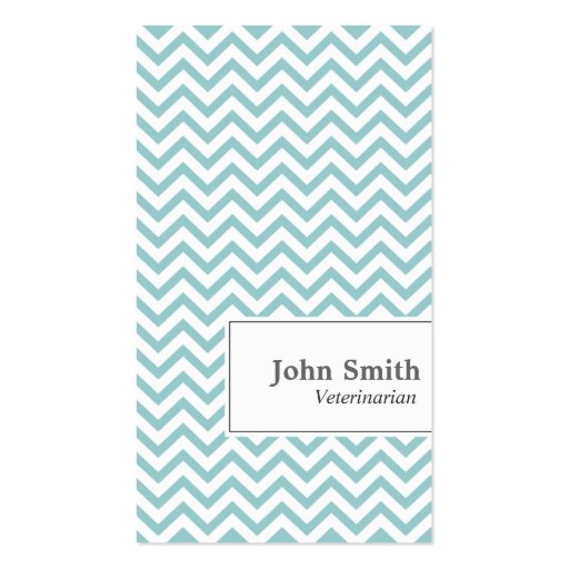 Chevron Stripes Veterinarian Business Card