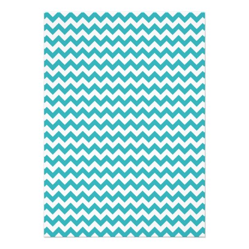 Chevron Turquoise & White Baby Shower Invitations