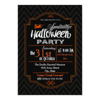Chevron & Typography Halloween Invitation