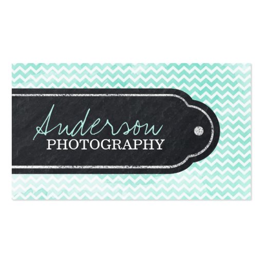 Chevron Watercolour Business Card (front side)