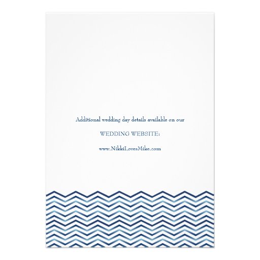 Chevron Waves with Nautical Love Banner Invitation