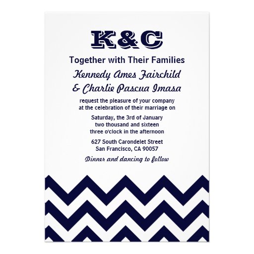 Chevron Wedding Invitations