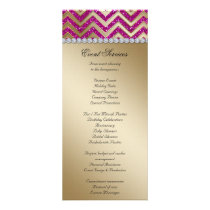 Chevron Wedding Rack Cards Sparkle Hot Pink