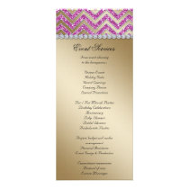 Chevron Wedding Rack Cards Sparkle Pink Gold 2