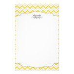Chevron Yellow and Modern Personalized stationery