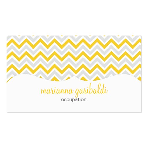 Chevron Yellow and Modern Profissional Business Cards (front side)