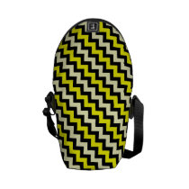 Chevron Yellow Black Wasp Diagonal Pattern Retro S Courier Bags  at Zazzle