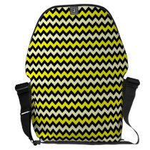 Chevron Yellow Black Wasp Pattern Courier Bag at Zazzle