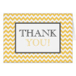 Chevron Yellow & White Thank You Card