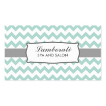 Chevron Zig Zag Pattern Elegant Modern Green Business Card