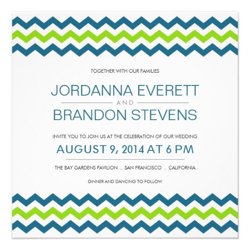 Chevron Zig-Zag Square Wedding Invitations