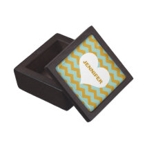 Chevron zigzag pattern heart custom name trinket premium gift boxes