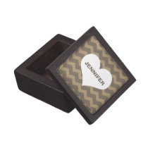 Chevron zigzag pattern heart custom name trinket premium gift boxes