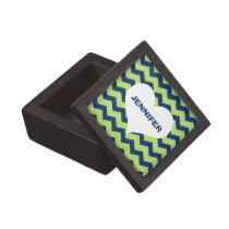 Chevron zigzag pattern heart custom name trinket premium gift boxes