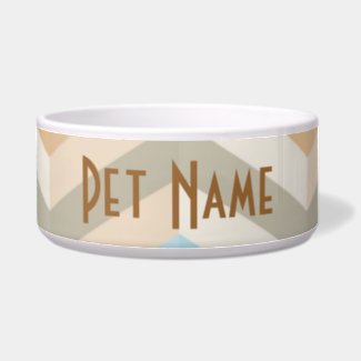 Chevron Zigzag Personalized Pet Dish