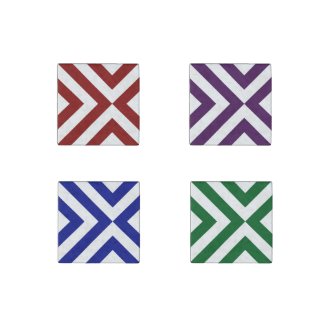 Chevrons Magnet Set: Red, Purple, Blue, Green Stone Magnet