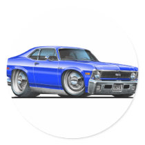 Chevy Nova Blue Car Sticker