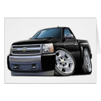 Chevy Silverado Black Truck Greeting Cards